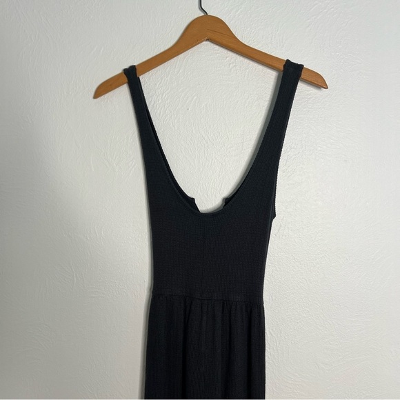 Out From Under for Urban Outfitters Black Waffle Knit Tie Back Jumpsuit Size S - Picture 11 of 13